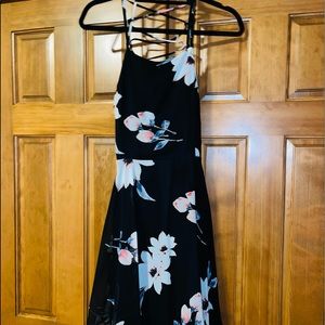 Floral mini dress cross back